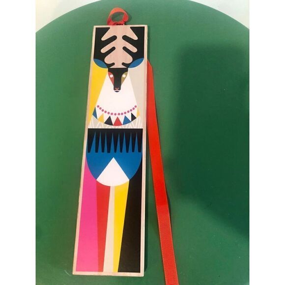 NIP Holiday ornament wall hanging Geometric COLOR BLOCK Reversible Reindeer Gift - Picture 4 of 16